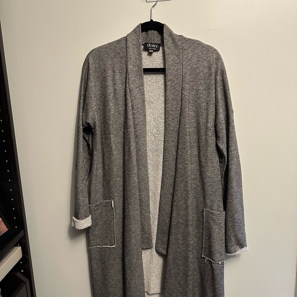 Fun Dotty rough edge sweater with arm patches! Medium - Picture 5 of 5